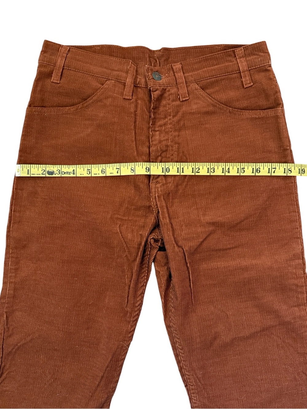 VTG 1980 Levis 519 Corduroy Pants Brown White Tab Straight 32x36 Fits 30x34 USA - Picture 10 of 15